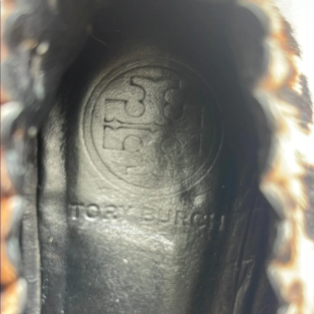 Tory Burch Black and Brown Loafers with Leopard Trim - Picture 4 of 6